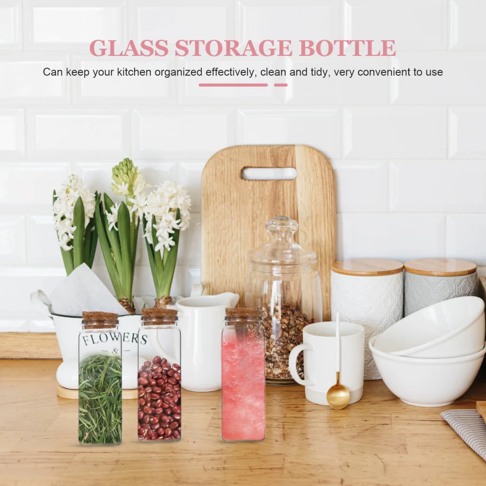 

10pcs Exquisite Glass Storage Bottles Glass Craft Bottles Snack Tea Leaf Bottles