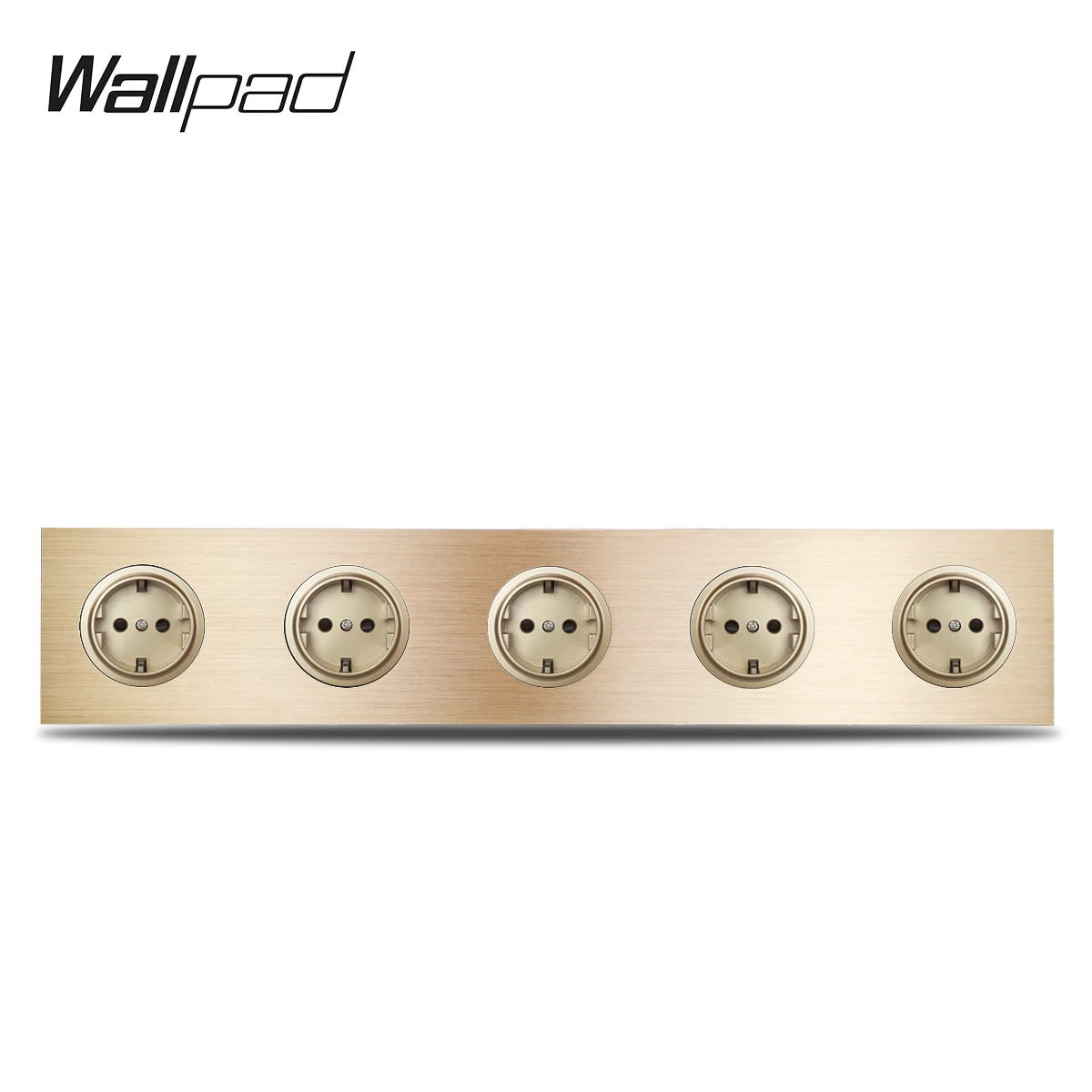 Настенная розетка Wallpad L6 Gold Quintuple электрическая с 5 ходовой рамой из матового