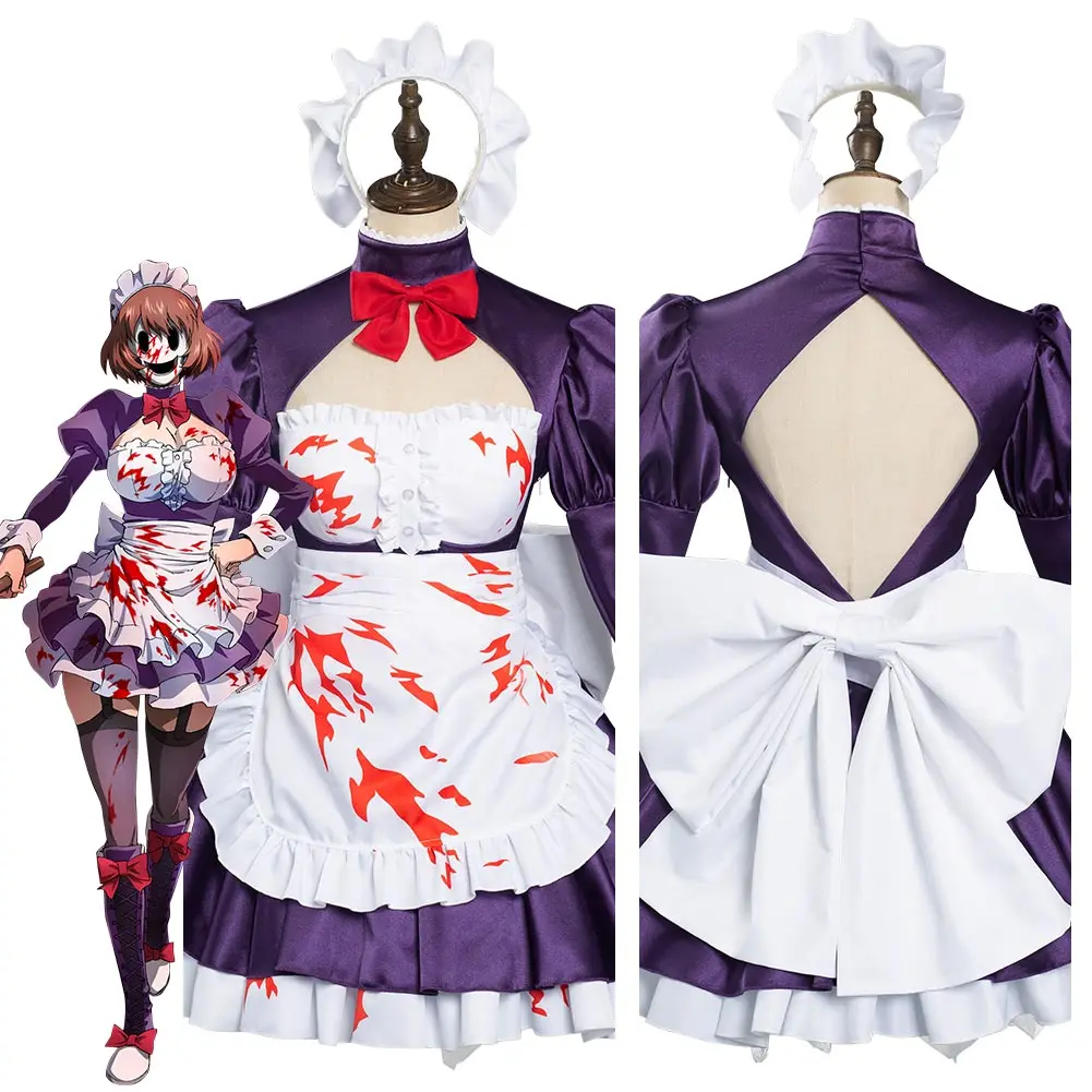 

Anime High-Rise Invasion Maid-fuku Kamen Cosplay Costume Maid Dress Outfits Halloween Carnival Suit