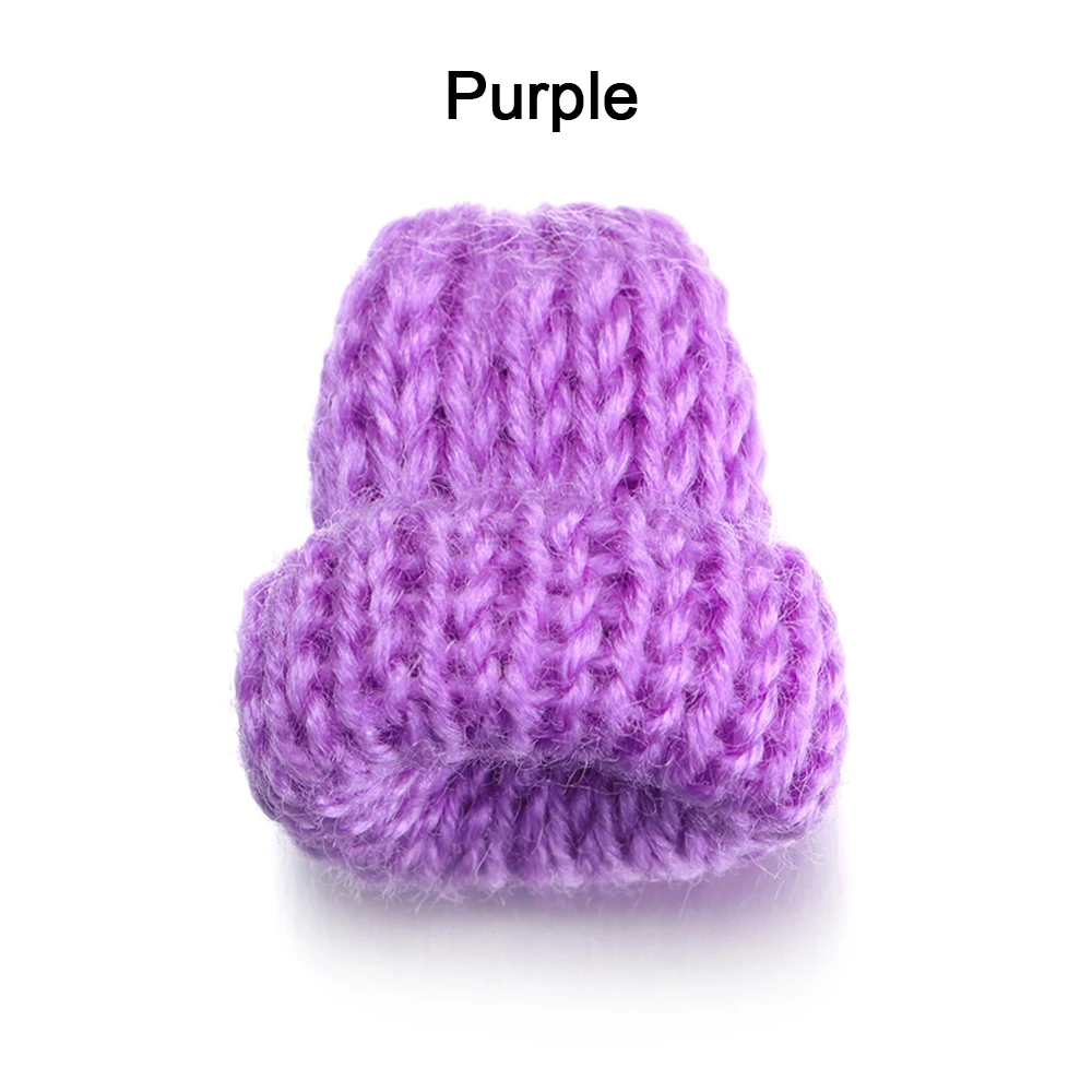 purple 10 шт. новая Маленькая вязаная шапка ручной работы для кукол DIY чехол для телефона украшение головной убор одежда игрушка ребенок ручной Скрапбукинг искусство - Цвет: purple