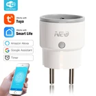 Умная розетка NEO 10A с Wi-Fi, розетка с монитором питания для умного дома, работает с приложением Alexa Google Home Tuya