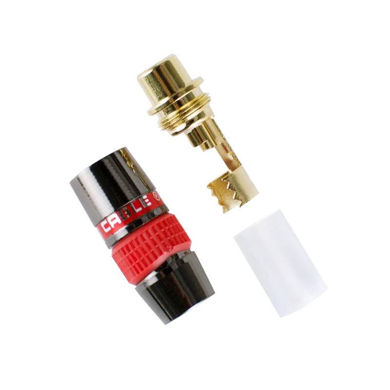 4 шт. RCA штекер Женский позолоченный разъем адаптер Поддержка 8 мм кабель аудио для