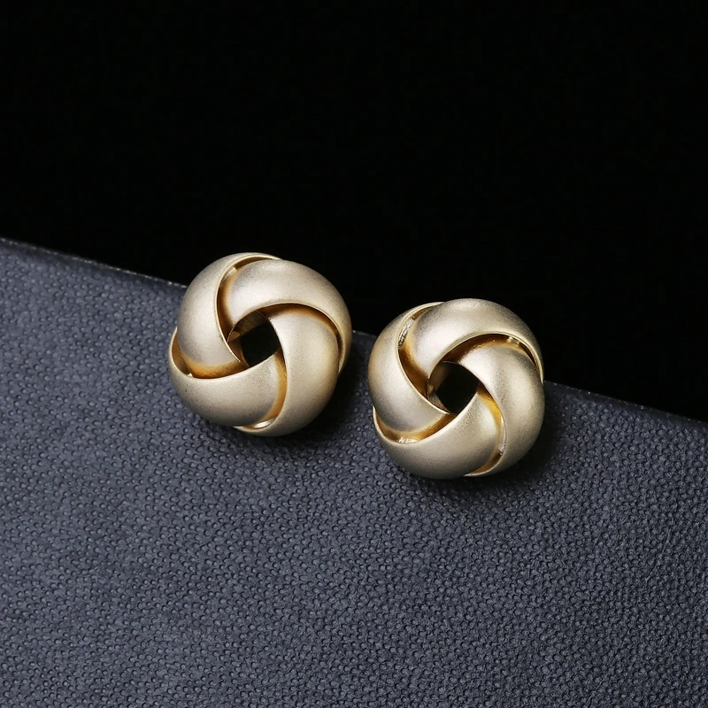 Matte Gold Color MIGGA серьги-гвоздики с геометрическим дизайном из металла матовое золото женские серьги массивные ювелирные изделия - Окраска металла: Matte Gold Color