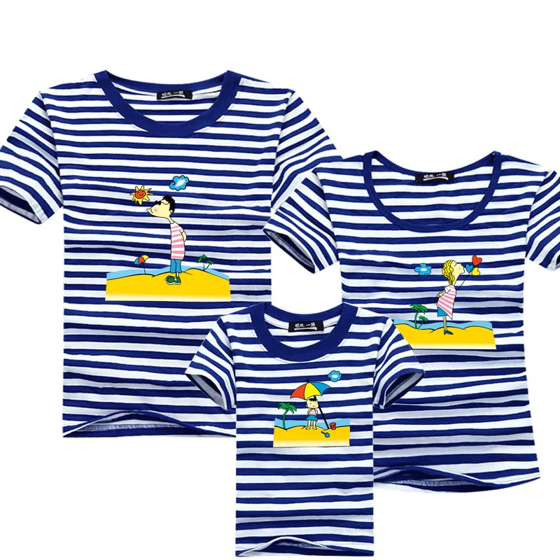 Одежда для семьи родителей и детей Mommy and Me одинаковые наряды с круглым вырезом