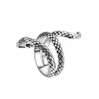Кольцо в виде змеи в стиле панк, винтажное открытое искусственное животное для девочек-подростков, мужчин, крутой подарок на день рождения для женщин и мужчин