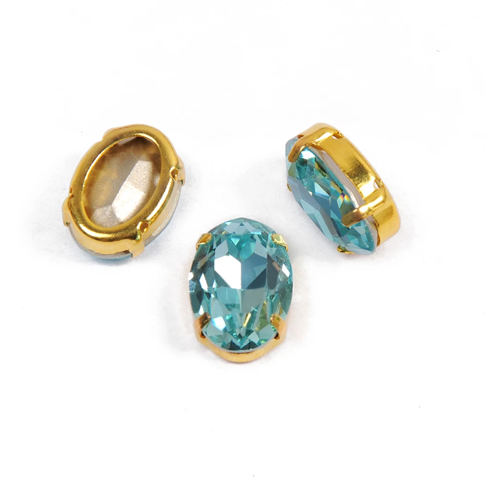 

CTPA3bI 4120 4128 Metal Silver and Gold Claw Settings For Decorative Glass Rhinestones Oval Fancy Stones For Handicraft Clothes