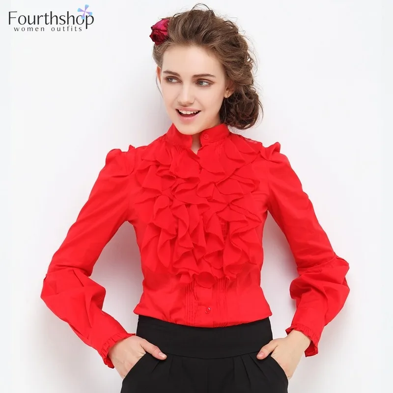 Боди женское с оборками облегающий Модный Топ длинным рукавом белая рубашка для