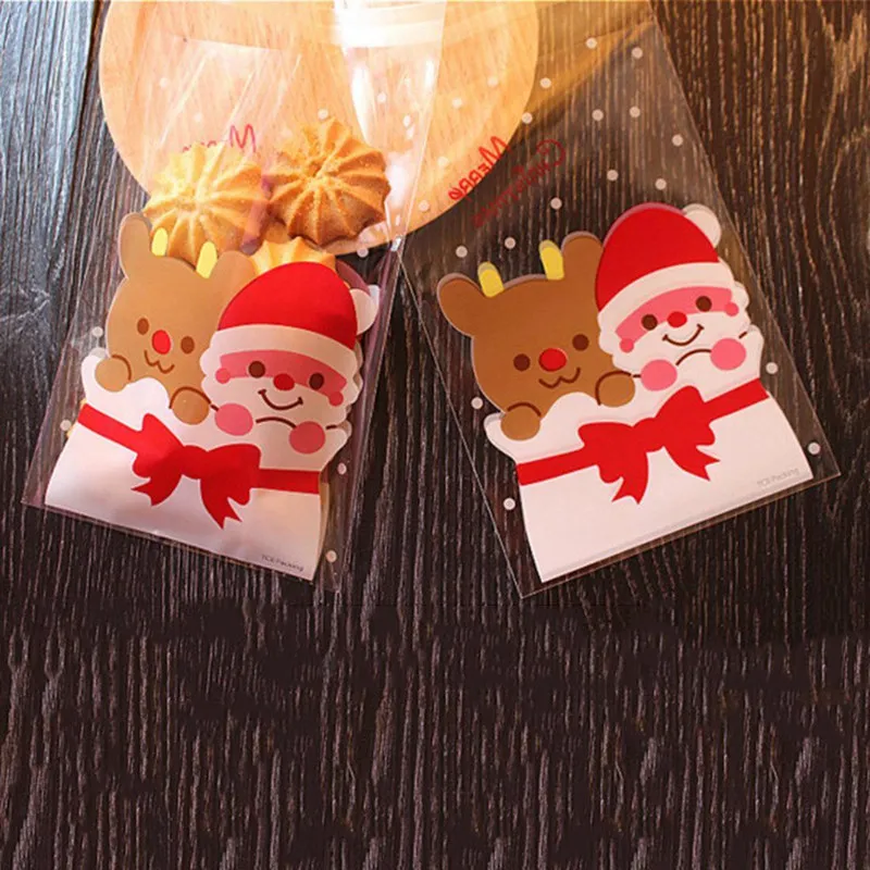 100 шт конфетные мешки милый Саше мешок шаблон Санта-Клауса для конфетного печенья
