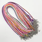 Модный 1,5 мм 2,0 мм 45 см смешанный и Черный восковой Шнур Застежка-лобстер ожерелье шнур ювелирные изделия подвеска шнуры 100 шт.лот Бесплатная доставка
