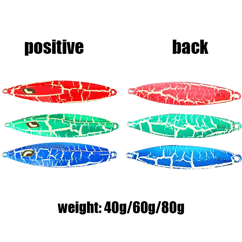 

3Pcs Metal Jig Fishing lure 40g 60g 80g Luminous Jig Bait Shore Cast Decoys Metal Bait Artificial Lures Bass Fishing Tackle 2020
