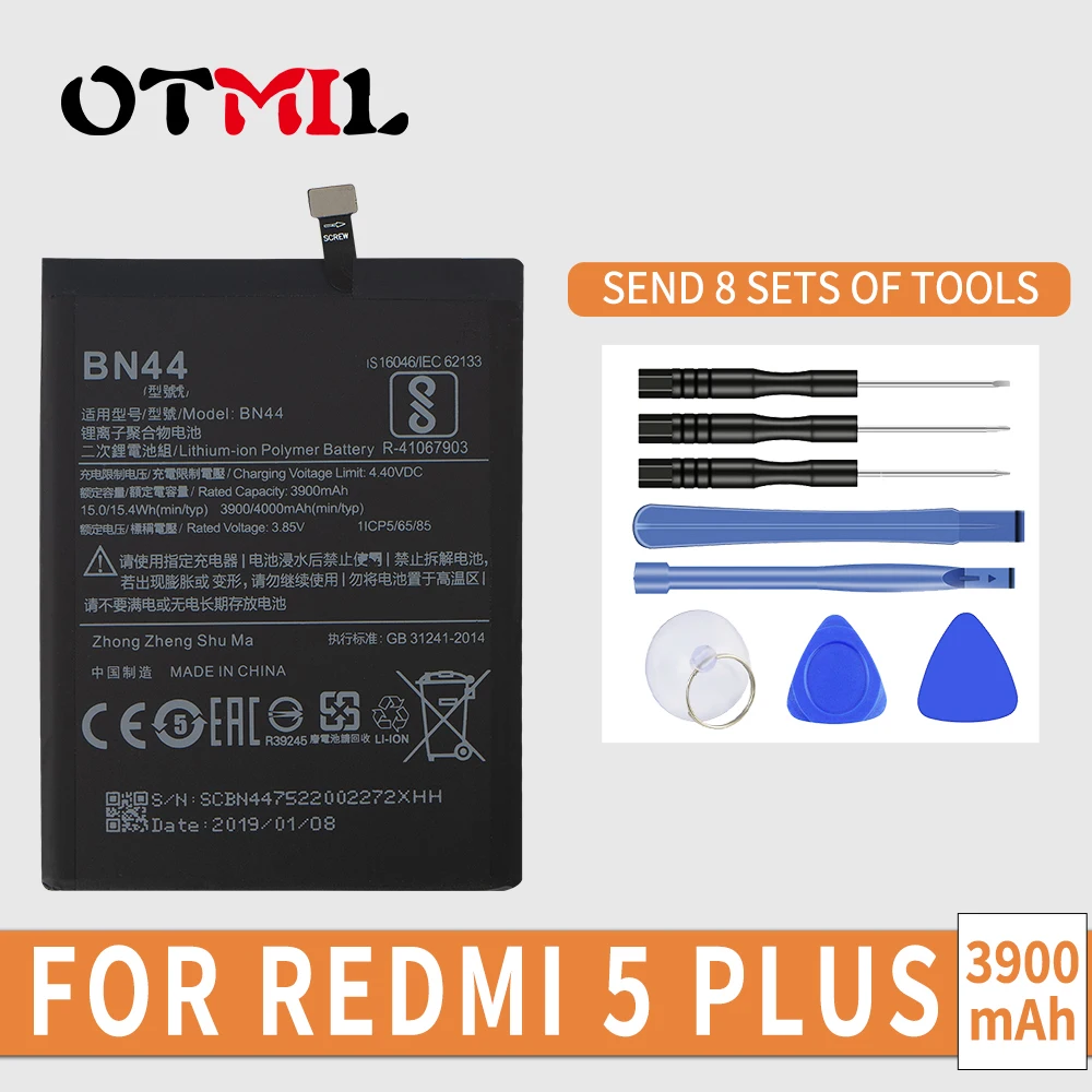 Оригинальный аккумулятор XIAOMI Redmi 5 plus BN44 мобильный телефон с датчиком температуры
