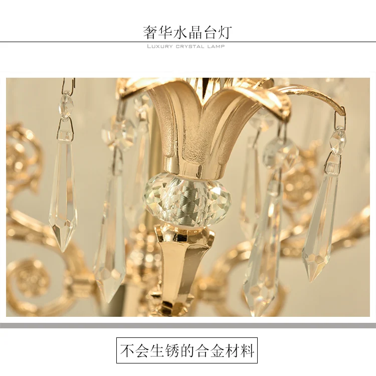 Декор для ресторана Настольный светильник с золотым кристаллом светодиодные