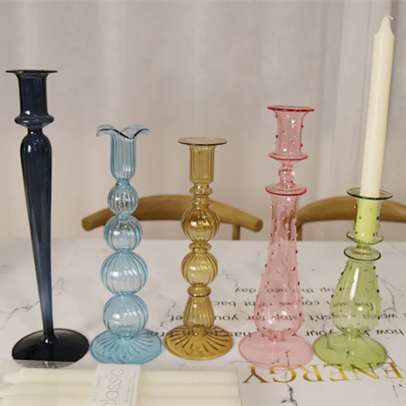 Стеклянный подсвечник для свадебных украшений романтический скандинавский