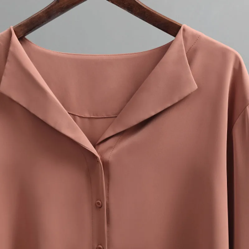 2021 Весна Blusas Свободные женские топы и блузки однотонная шифоновая женская блуза