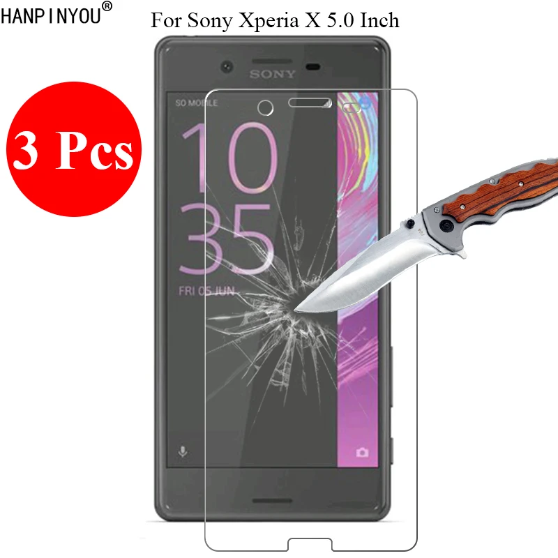 Новое закаленное стекло 3 шт./лот 9H 2.5D Защита экрана для Sony Xperia X / Dual F5121 F5122 5 0 дюйма