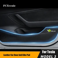 for tesla model 3 2017 2021 car door anti kick vinyl wrap sticker edge guard protector carbon fiber film protector stickers