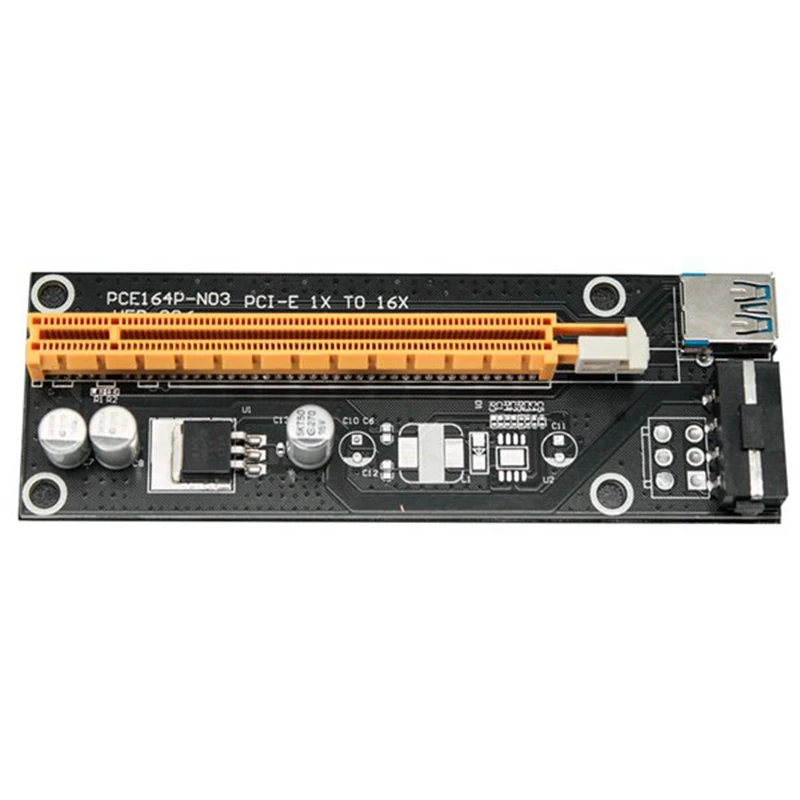 PCI E для Bitcoin Litecoin ETH монета 6 PCS 16X 8X 4X 1X приведенный в действие Райзер адаптера Pin