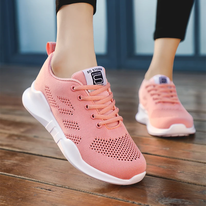 Женская спортивная обувь из сетчатого материала Женские брендовые кроссовки для