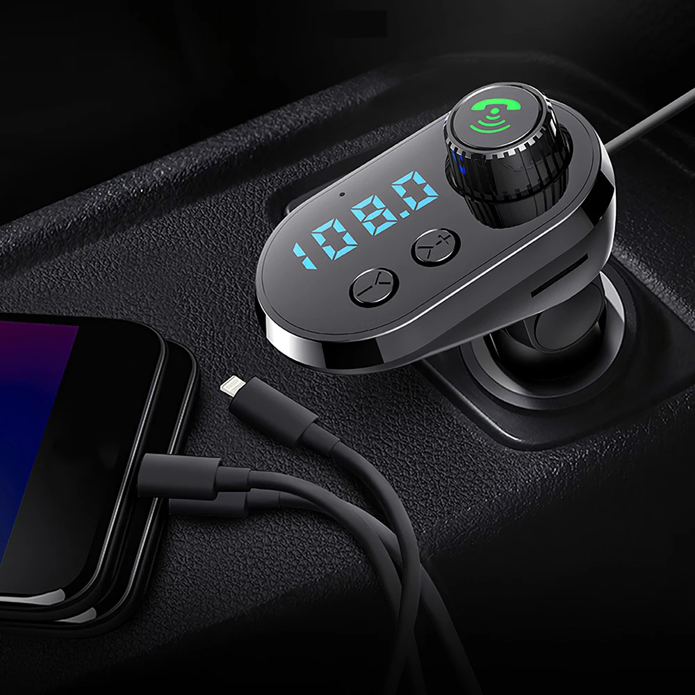 

FM-трансмиттер автомобильный с поддержкой Bluetooth 5,0 и 2 USB-портами