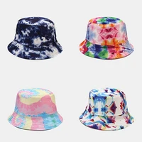 fashion bucket hats for women men summer hat tie dye print sunscreen sun hat panama fisherman cap sunshade cap chapeau femme