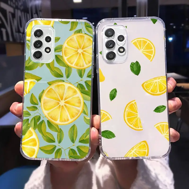 

lemon Phone Case Transparent For Samsung A51 A50 A71 A70 A81 M60S Note S21 S 20 10 9 8 11 E Plus Ultra