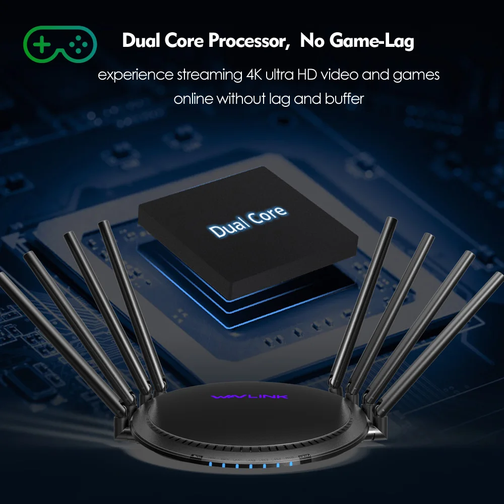 AC3000 трехдиапазонный беспроводной Wi Fi роутер 2 4 + 5 ГГц с Touchlink Gigabit Wan/Lan умный