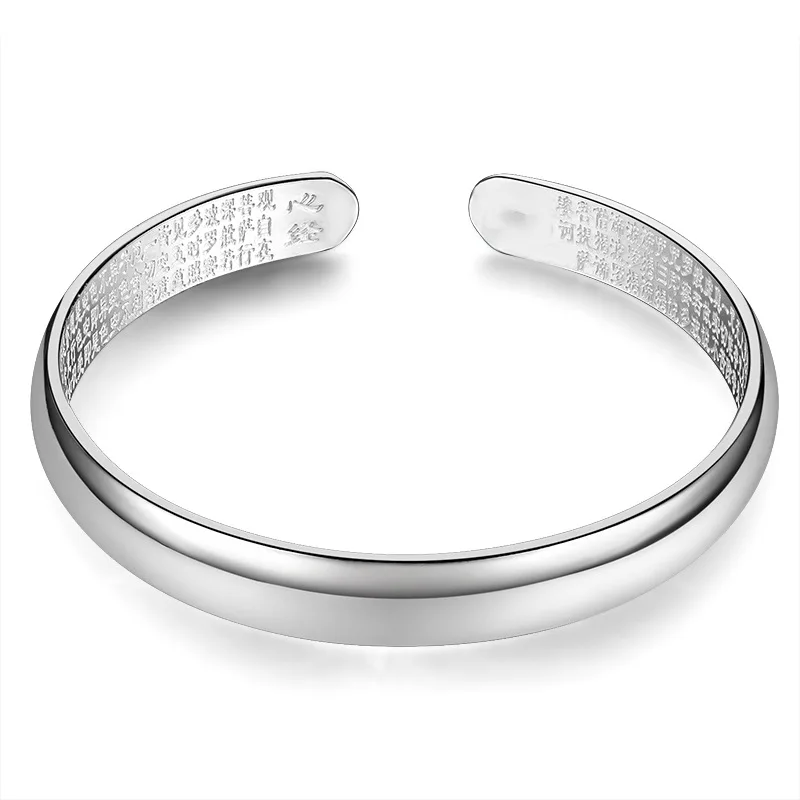 

CH-1551 Sterling Silver Glossy Bracelet Simple and Fashion Glossy Bracelet Ethnic Style Open Silver Bracelet Hand Jewelry
