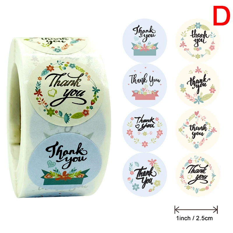 

Roll Flower Thank You Stickers For Gift Decoration Stationery Sticker Seal Handmade Sticker Practical Use