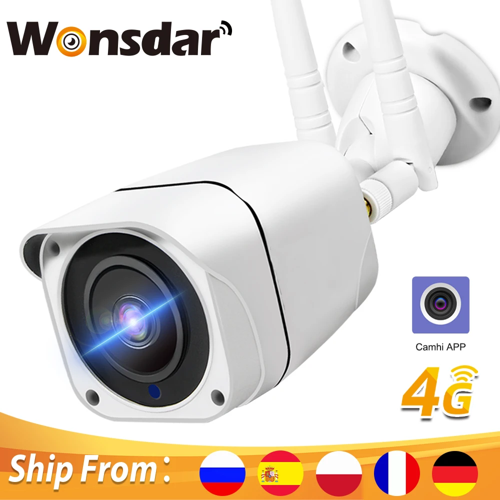 

4G IP Camera Sim Card 1080P HD Metal Case Bullet Outdoor WIFI Camera Surveillance Security GSM Two Way Audio P2P Camhi APP