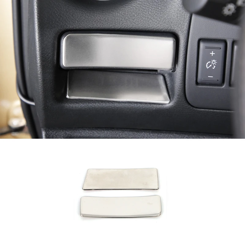 

For Nissan Navara 2017 2018 2019 2020 Stainless Silvery Car copilot Front water cup frame Handle Cover Trim Car accessories 2pcs