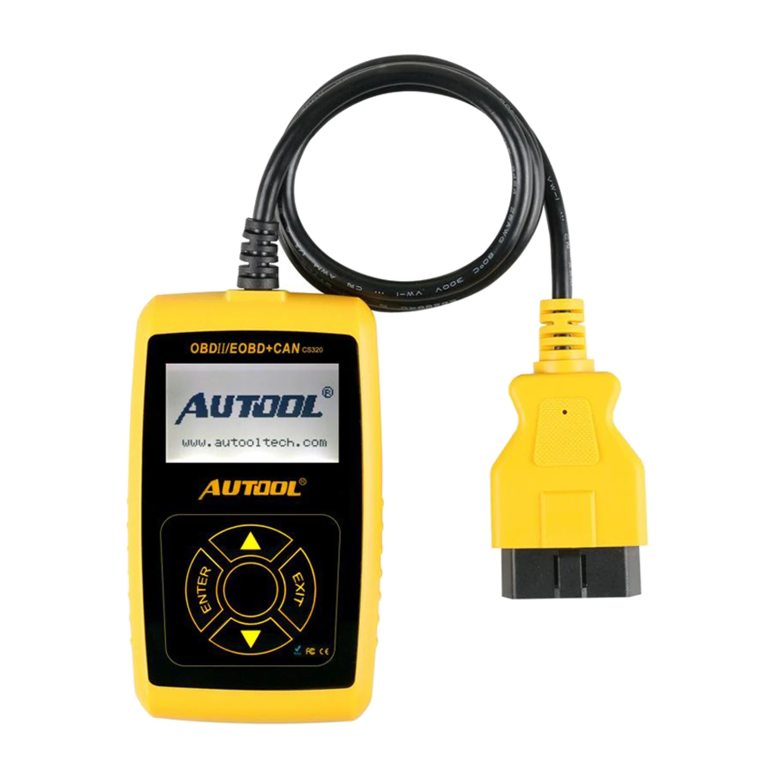 

Автомобильный считыватель кодов OBD II, Автомобильный сканер OBD2, диагностический сканер, желтый и черный