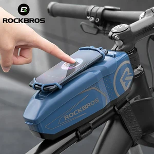 rainproof bicycle bag frame front top tube cycling bag reflective 6 5in phone case touchscreen bag mtb bike bag hard shell bag free global shipping