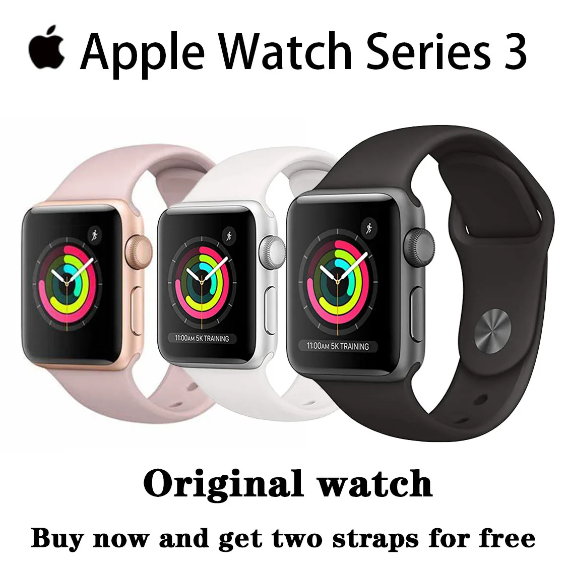 

Обновление Apple Watch Series 3 GPS Cellular 38 мм/42 мм оригинальный белый и черный алюминиевый чехол спортивный ремешок Смарт-часы
