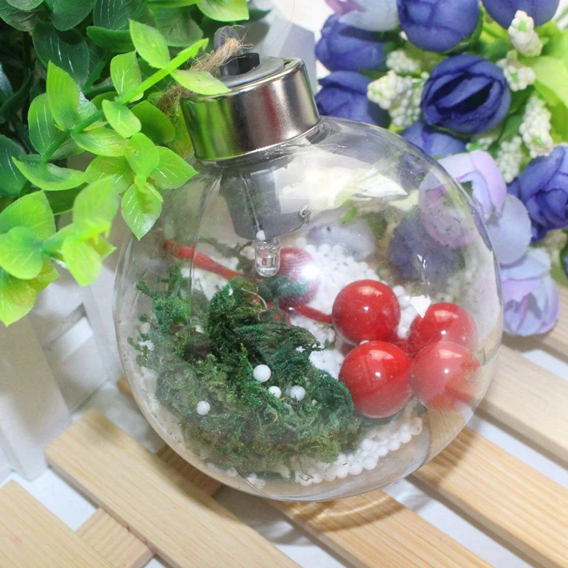 8 см прозрачный Рождественский шар светодиодный светильник дерево орнамент