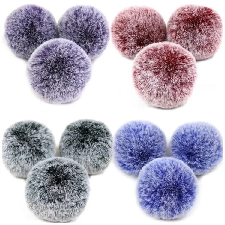 Новинка 8 см искусственный Лисий туман принт меховой помпон для шапки аксессуары