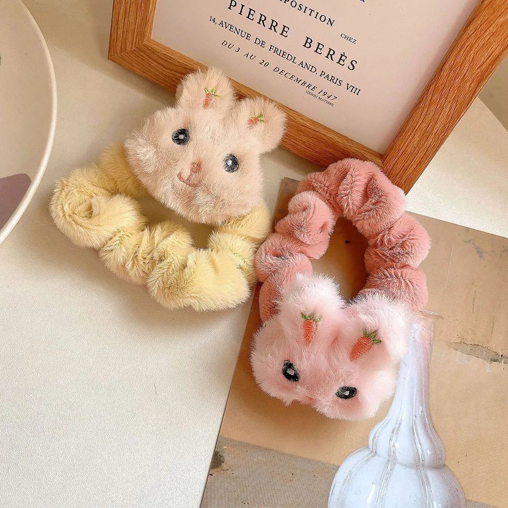 

Lovely Cartoon Cute Plush Rabbit Scrunchie For Women Girls Ponytail Holder Hair Band Headband Fashion Hair Accessories