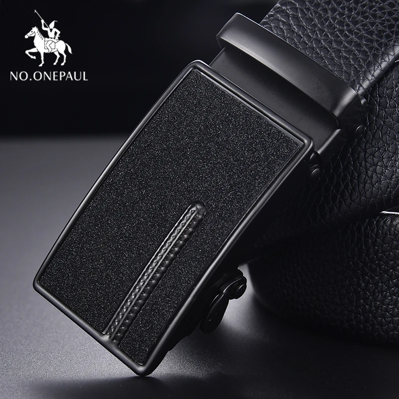 NO.ONEPAUL Luxury brand belt men fashion alloy automatic buckle Genuine Leather Belts for Men Designer's top business waist belt