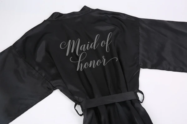

Sisbigdey black bathrobe bride robe women getting married hen party satin peignoir team sister mother wedding bridesmaid robes