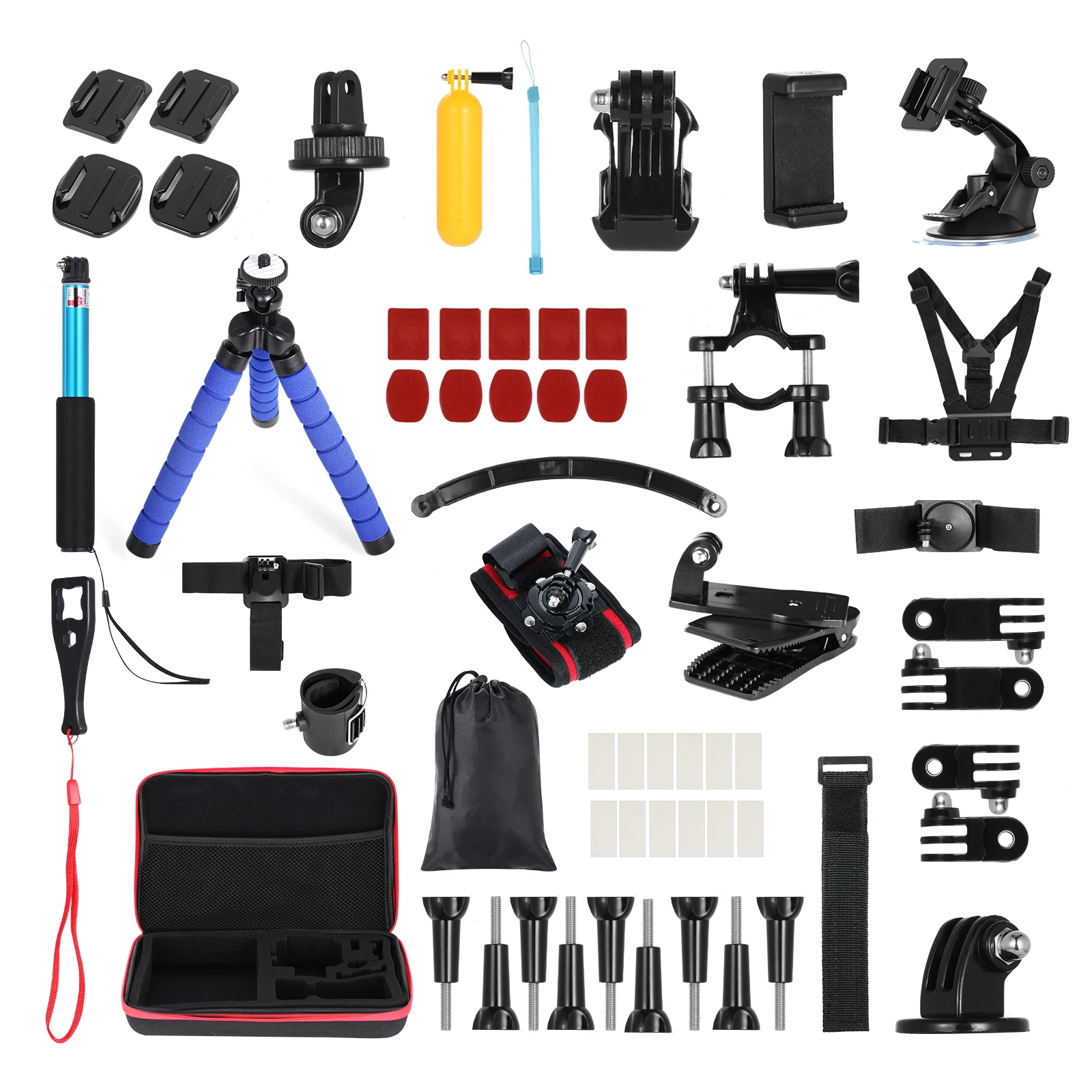 

Набор аксессуаров для экшн-камеры 60 в 1, комплект для крепления спортивной камеры GoPro Hero 9, 8, Max, 7, 6, 5, Insta360, Xiaomi YI, экшн-камеры