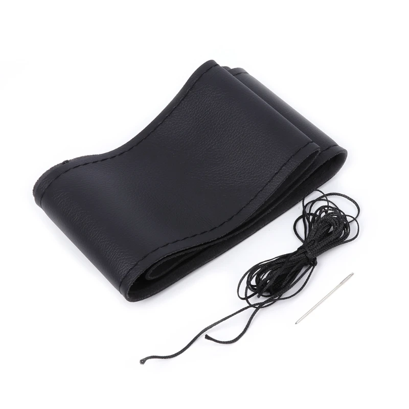 

Universal Anti-slip Breathable Leather DIY Car Steering Wheel Cover Case+Needles Thread