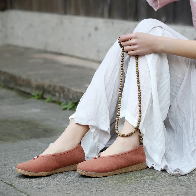 

Spring and Autumn new style ethnic wind cloth shoes a foot pedal ancient style flat bottom matching shoes cloth shoes spot AD255
