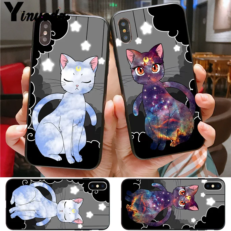 Yinuoda Сейлор Мун кошка пара Мягкий ТПУ чехол для телефона для iphone 8, 7, 6, 6S Plus, XS XR XS MAX 10 5 5S SE 11pro max чехол Coque