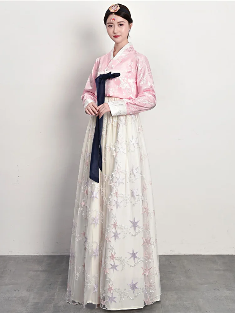 Korean Fashion Ancient Costume Women Hanbok Dress Stage Performance Traditional Court Wedding Pincess Minority Clothing | Тематическая