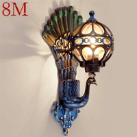 8m outdoor wall sconces lamp classical led peacock light waterproof home decorative for porch