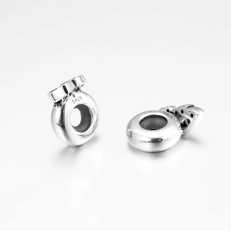 2 шт. бусины-бабочки из серебра 925 пробы с черным Цирконом |