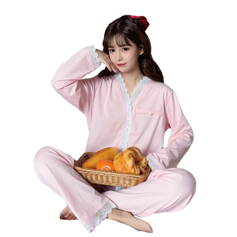 

Princess Style Pajamas Women's Autumn and Winter 2020 New Sweet Cute Small Man Can Wear outside Long Sleeve Home Wear Two-Piece