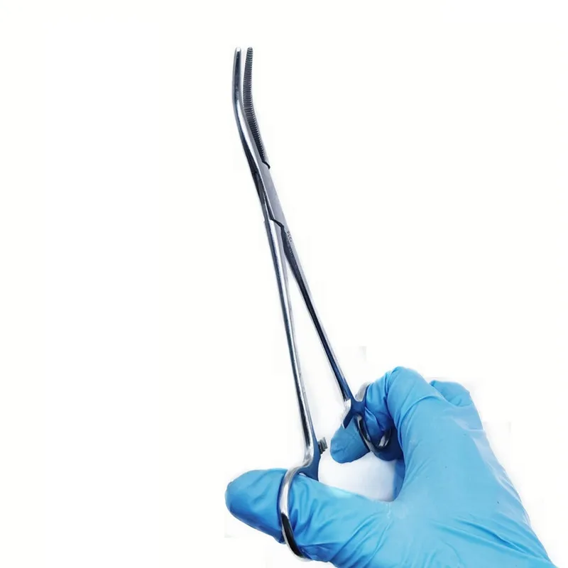 Гемостатические щипцы с изогнутой головкой 180 мм медицинские плоскогубцы из