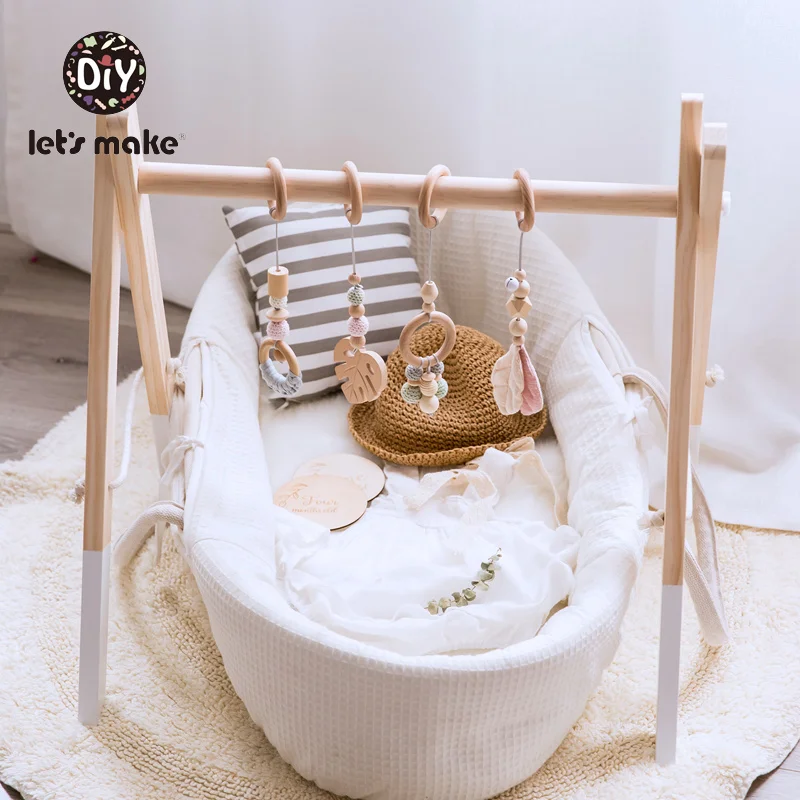 Детская деревянная погремушка в скандинавском стиле развивающая игрушка для