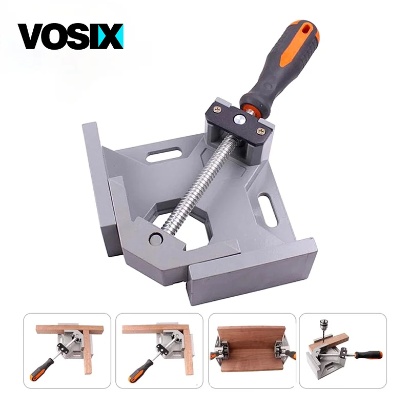 

90 Degree Adjustable Carpenter Clip Angle Clamp Woodworking Frame Clip Tools Right Angle Aluminum Alloy Single Handle Tool Clamp