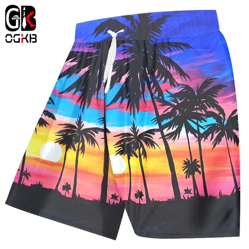 OGKB Shorts Men's Fashion Casual 3D Hawaiian Printed Beach Shorts Quick-drying Casual Hawaiian Shorts Oversized fundamentals of hawaiian mysticism